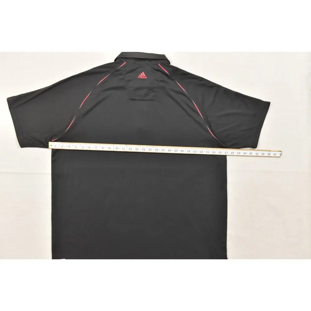 Adidas Golf ClimaCool Polo Shirt Men 2XL Gray Red Piping Raglan Short Sleeve